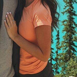 lululemon athletica Orange Short Sleeve Tee